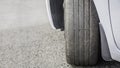 Worn Out and Damaged Car Tire. Royalty Free Stock Photo