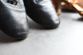 Worn out shoes for Latin American ballroom dancing. Royalty Free Stock Photo