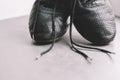 Worn out shoes for Latin American ballroom dancing. Royalty Free Stock Photo