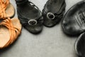 Worn out shoes for Latin ballroom dancing. International Dance Day Royalty Free Stock Photo