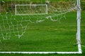 Worn Out Soccer Net on Goal Ratty and Frayed Netting