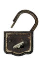 Vintage open padlock over white Royalty Free Stock Photo