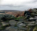 Worn rocks on the pathway leading upto Stanage Edge Rock face.