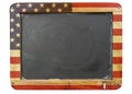 Worn school blackboard,stars and stripes Royalty Free Stock Photo