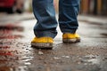 Worn Shoes walk road. Generate Ai Royalty Free Stock Photo