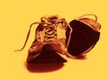 Worn Sneakers Trainers color toned Royalty Free Stock Photo