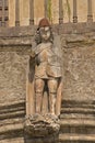 Worn statue of a soldier, detail of Braga cathedral