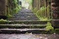 worn stone steps in an ancient temple ruin