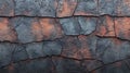 Worn stone tile background, aged and burned look, terracotta and gray color.