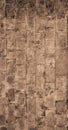 Worn Stone Wall Old Brickwork Construction Textured Wallpaper Vertical Web Banner Interior Decision High Quality Sepia Photo Royalty Free Stock Photo