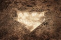 Worn Used Home Plate for Baseball Homeplate Base Royalty Free Stock Photo