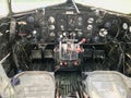 Controls of a derelict Dakota aircraft Royalty Free Stock Photo