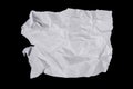 Worn and wrinkled white paper sheet isolated on black background Royalty Free Stock Photo