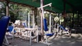 A wornout street gym in Thailand