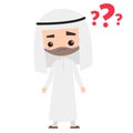 Worried arabic man wearing national costume