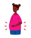 Worried black Pregnant woman stomach ache. Mother in bad condition. Sickness, Pregnancy symptoms, motherhood, Health