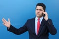 Worried businessman on the phone Royalty Free Stock Photo