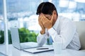 Worried businessman working at his desk Royalty Free Stock Photo