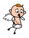 Worried Cartoon Angel Thinking