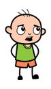 Worried Cartoon Bald Boy Talking Royalty Free Stock Photo
