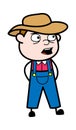 Worried Cartoon Farmer Talking