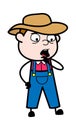 Worried Cartoon Farmer Thinking