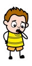 Worried Cartoon Young Boy Thinking Royalty Free Stock Photo