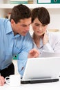 Worried Couple Working From Home Royalty Free Stock Photo