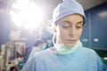 Worried and disappointment surgeon in operating room