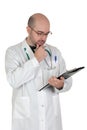 Worried doctor with pensive gesture Royalty Free Stock Photo