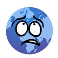 Worried earth illustration Royalty Free Stock Photo