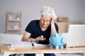 Worried Elderly Stressed By Debt