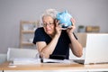 Worried Elderly Stressed By Debt