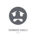 Worried emoji icon. Trendy Worried emoji logo concept on white b