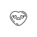 Worried Face emoji line icon