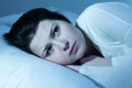 Worried girl in bed Royalty Free Stock Photo