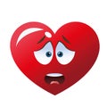 worried heart cartoon icon