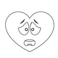 worried heart cartoon icon