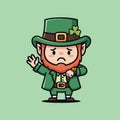 Worried Leprechaun Checking Time on St. Patricks Day Royalty Free Stock Photo