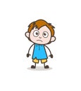 Worried Little Boy Face - Cute Cartoon Kid Vector Royalty Free Stock Photo