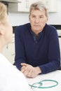 Worried Mature Woman Meeting With Doctor In Surgery Royalty Free Stock Photo