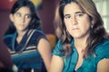 Worried mother and her teenage daughter Royalty Free Stock Photo