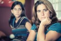 Worried mother and her teenage daughter Royalty Free Stock Photo