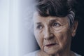 Worried old woman`s face Royalty Free Stock Photo