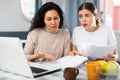 Worried LGBT couple working with papers Royalty Free Stock Photo