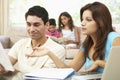 Worried Parents Using Laptop At Home Royalty Free Stock Photo