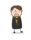Worried Priest Face Expression Vector Royalty Free Stock Photo
