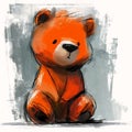 The Worried Teddy: A Colorful Tale of Cuteness and Sadness on a Royalty Free Stock Photo