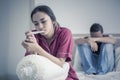 Worried teenage couple with pregnancy test