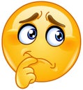 Worried Thinking Emoticon Royalty Free Stock Photo